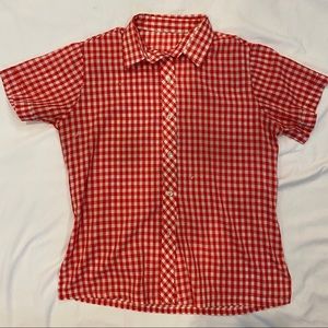 Red Gingham button down blouse VINTAGE 💋